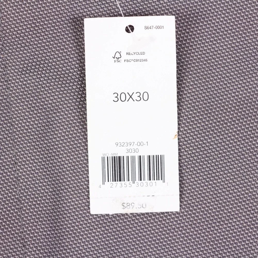 NWT Banana Republic Dress Pants Tailored Slim Fit Mens 30x30 Gray Cotton